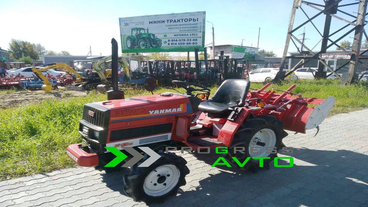 Полноприводный японский минитрактор YANMAR F13D с почвенной фрезой 3 цилиндра двухточечное крепление смотреть онлайн