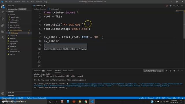 Create GUI using Icons,Titles and Dimensions with Python & TKinter- Python Tutorial(2020) #2 смотреть онлайн
