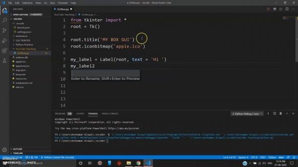 Create GUI using Icons,Titles and Dimensions with Python & TKinter- Python Tutorial(2020) #2