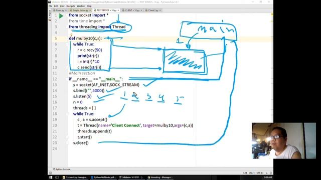 EGEE481 Python Network - Thread Server Explain Again смотреть онлайн
