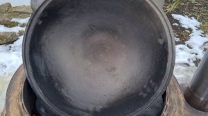 Обжиг и прокаливание Чугунного казана.