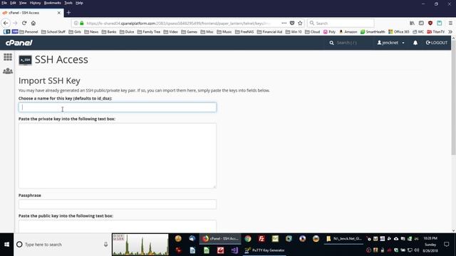 CPanel SSH from PuTTYgen смотреть онлайн