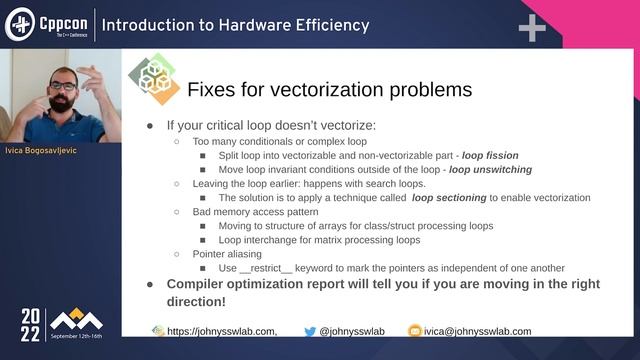 Introduction to Hardware Efficiency in Cpp - Ivica Bogosavljevic - CppCon 2022 смотреть онлайн