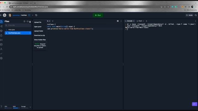 Replit: Run main From a Class That's Not Main.java смотреть онлайн