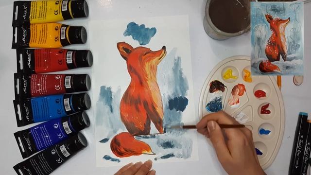 Как нарисовать лисичку, легкий и очень красивый рисунок для детей. смотреть онлайн