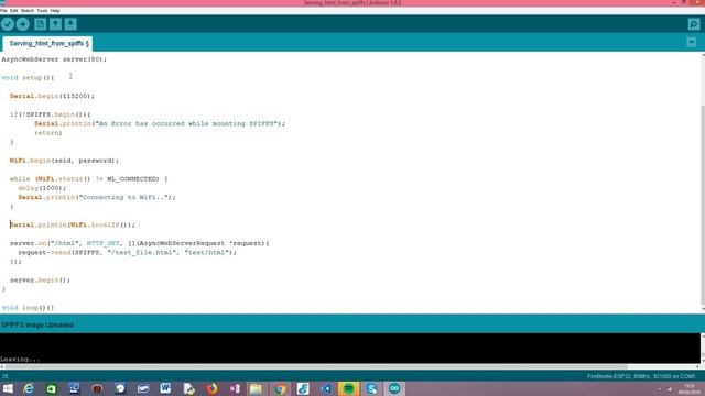 ESP32 Arduino: Serve html from SPIFFS file system смотреть онлайн