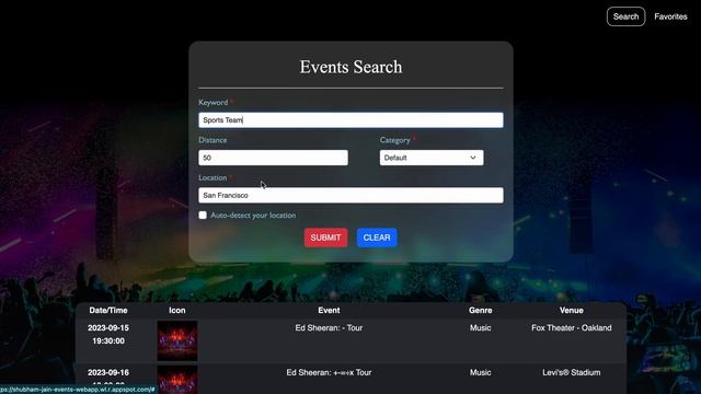 EventSearch - React web app смотреть онлайн