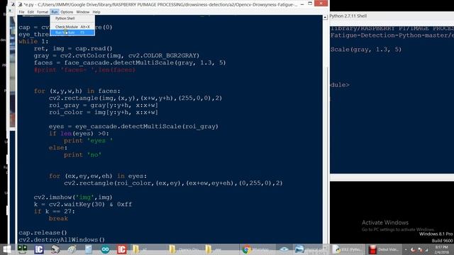 drowsiness or eye detection in opencv python raspberry pi смотреть онлайн