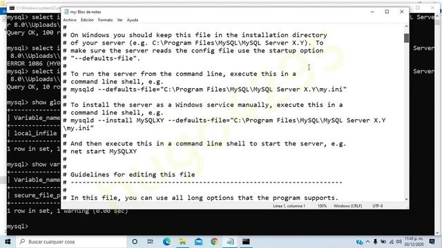 Comando load data y outfile solucion al problema --secure-file-priv Mysql Server 8 смотреть онлайн