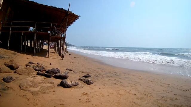 Goa 2017 Anjuna Beach view from the lounger / Пляж Анджуна вид с лежака смотреть онлайн