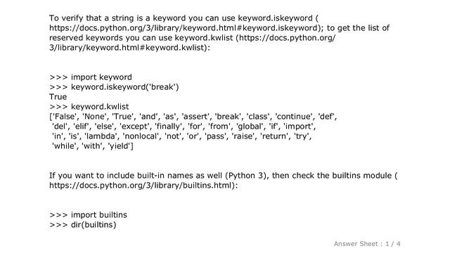 PYTHON : Is the list of Python reserved words and builtins available in a library? смотреть онлайн