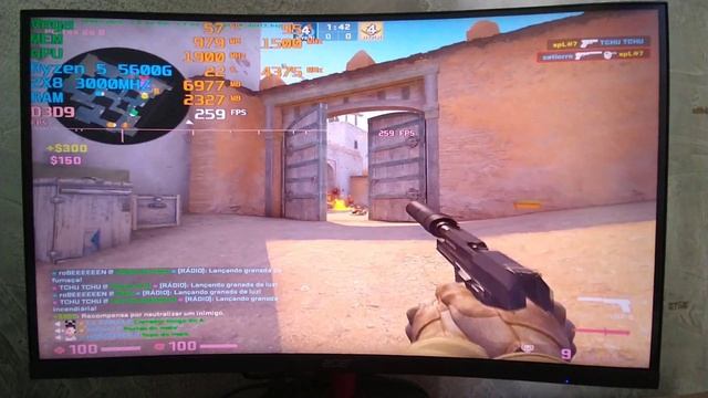 RYZEN 5 5600G(VEGA 7) CS GO 1280X1024 TEST