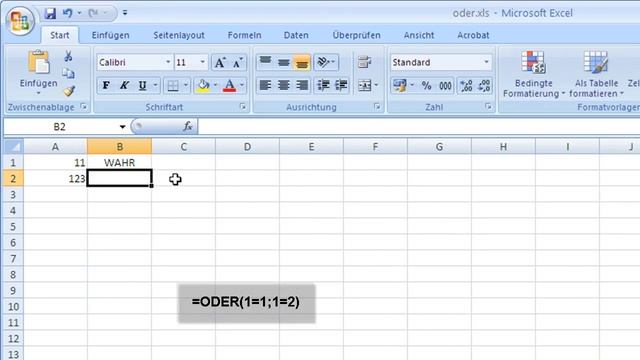 Excel 2007 Funktionen: Oder