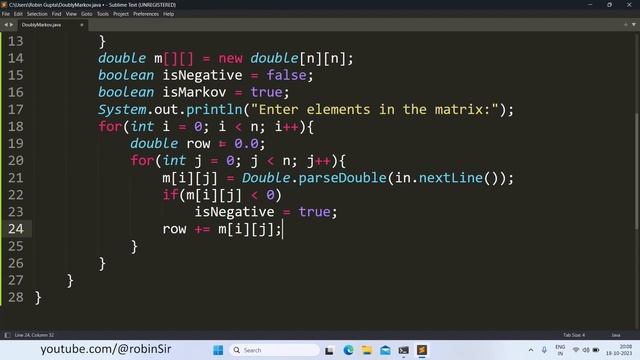 Doubly Markov Matrix in Java смотреть онлайн