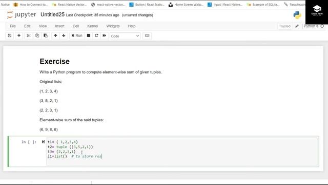 Program to find element-wise sum of tuples смотреть онлайн