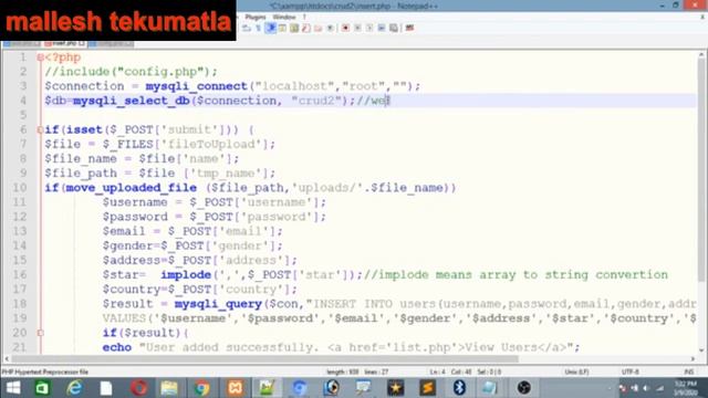 How can we store form data in database using PHP?|php insert function|php tutorials смотреть онлайн