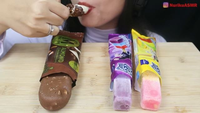 ASMR CHOCOLATE RAINBOW ICE CREAM ?? MAGNUM ALMOND, CAMPINA TROPICANA, KULKUL LOLLIPOP TROPICAL смотреть онлайн