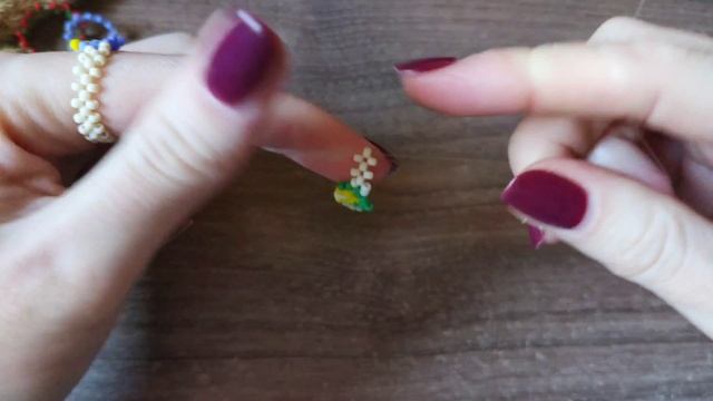 Кольцо из бисера с сердцем в технике крестик смотреть онлайн