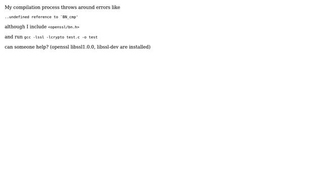 Ubuntu: Why do I get "undefined reference" errors when linking against OpenSSL? смотреть онлайн