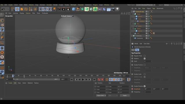Стеклянный Снежный Шар | Cinema 4D R21 смотреть онлайн