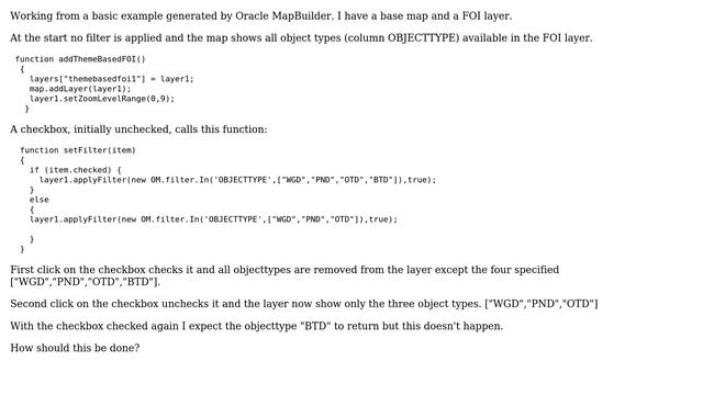 GIS: Oracle Maps filter.In allows me to only remove items from the map смотреть онлайн