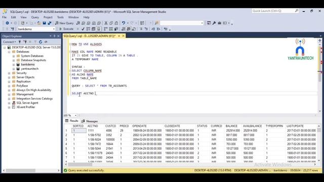 Alias in SQL (2021) | Yantraunitech | simple way with example and explanation смотреть онлайн