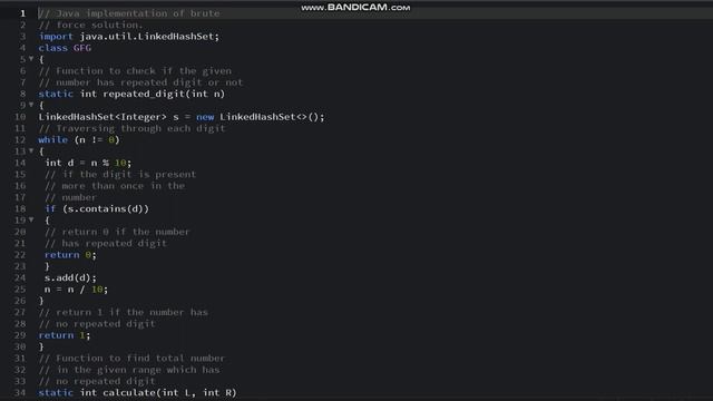 Distinct Digit Number HackerRank Code in Java. смотреть онлайн