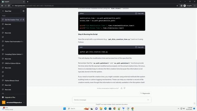 Get file creation time with Python on linux смотреть онлайн