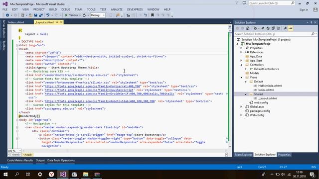 Asp.Net Mvc & Bootstrap Tema ile Statik Web Sitesi Ders 3 смотреть онлайн