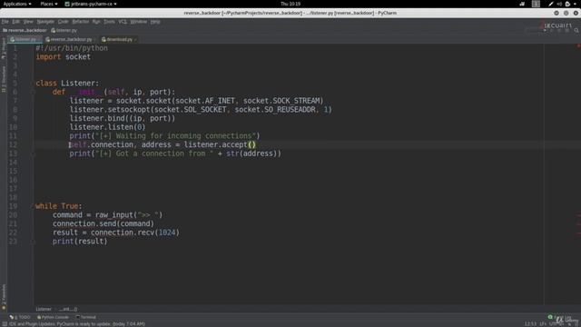 How To Write a Malware With Python - Backdoor | Refactoring Creating a Listener Class смотреть онлайн