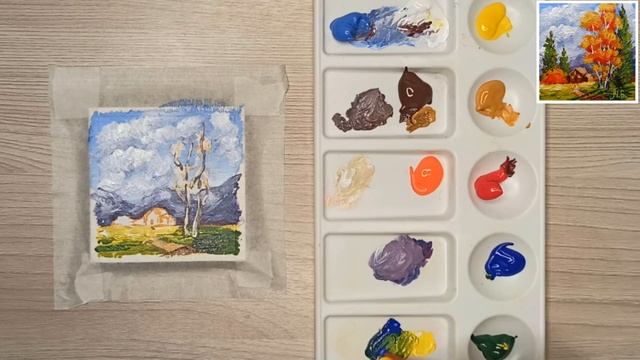 ?"МИНИ-КАРТИНА МАГНИТ"- акриловая живопись. Как писать пейзаж акрилом #какнарисовать #картинаАкрило смотреть онлайн