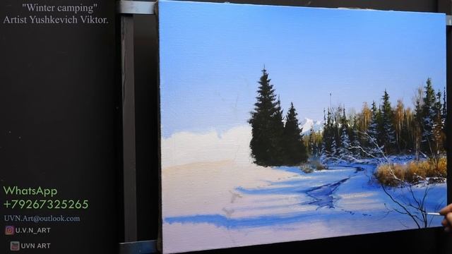 Winter Camping (winter Landscape Painting) Acrylic. Artist - Viktor Yushkevich. #88 Photos In 2021.