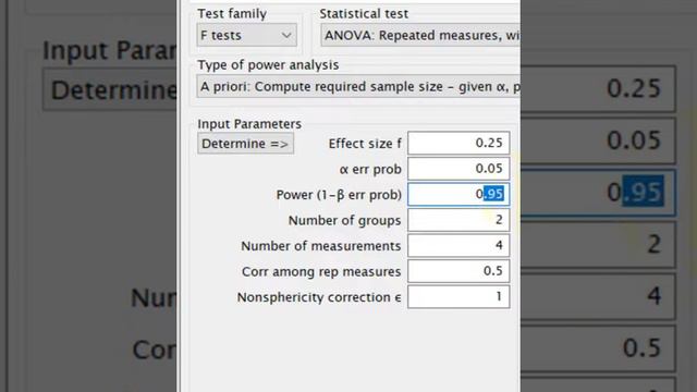 G*Power - One-way within group (repeated measures) ANOVA minimum sample size смотреть онлайн
