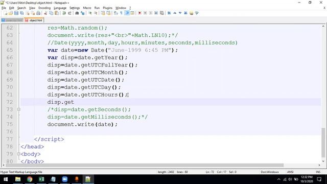 Date Object in Javascript смотреть онлайн