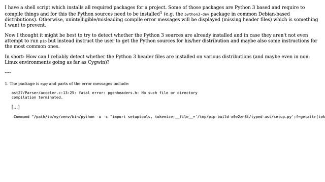 Unix & Linux: Reliably detect Python 3 development files смотреть онлайн