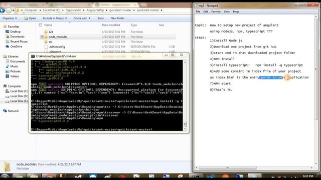 How to setup new project of angular2 using npm, typescript and visual studio code смотреть онлайн