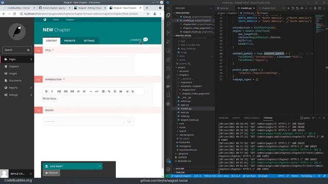 Wagtail CMS social network site: member chapters смотреть онлайн