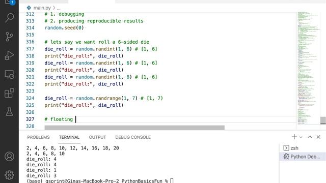 Introduction to Programming with Python: Random Module (seeding, numbers, shuffling, etc.) смотреть онлайн