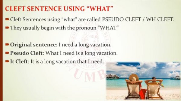 Lesson 3- CLEFT SENTENCES