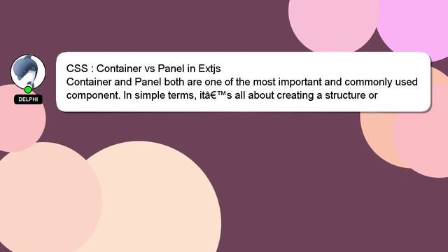 CSS : Container vs Panel in Extjs смотреть онлайн