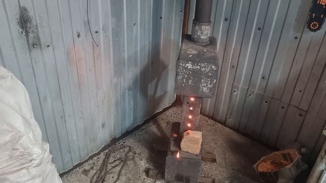 Самая простая печка на отработке, для гаража, мастерской или бани. смотреть онлайн