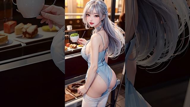 18+ | AI Beauty Portrait | Girls staff at coffee shop #stablediffusion #bokeh смотреть онлайн