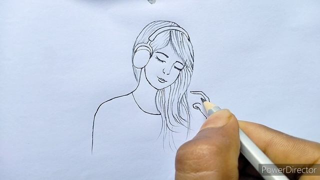 How to draw a Beautiful girl with Headphones-Pencil Sketch || Easy girl drawing || Art Tutorial смотреть онлайн