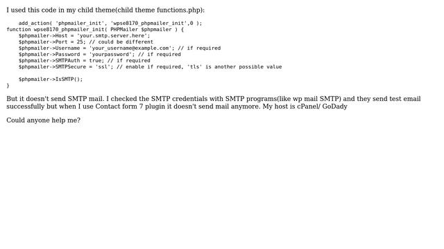 Wordpress: WordPress doesn't send SMTP email even by phpmailer hook (2 Solutions!!) смотреть онлайн