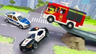 Видео про полицейские и пожарные машины - Злодеи в бетоне! Самые новые истории с машинами 2020..mp4