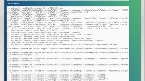 java.lang.IllegalStateException: Not a JSON Object