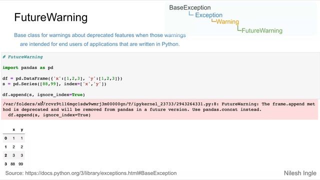 FutureWarning | Python | Tutorial смотреть онлайн