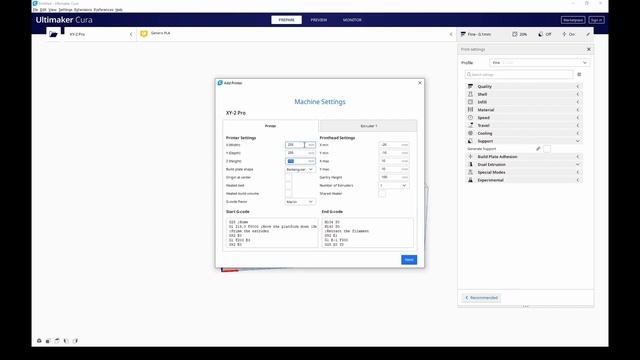 Ultimaker Cura Add Printer | Tronxy XY-2 Pro