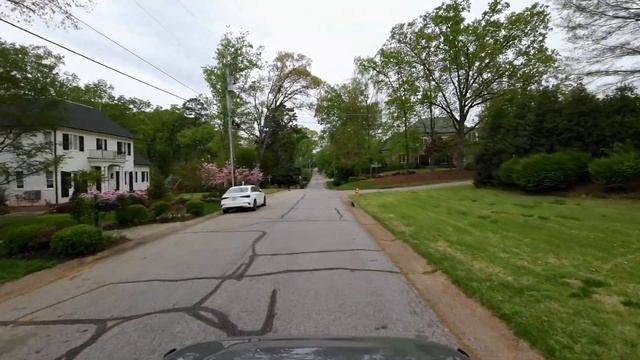 Drive Through Lush Neighborhoods During Early Spring | Driving Sounds For Sleep And Study