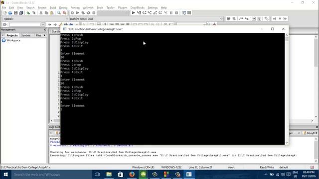 Data Structure & Algorithms | Stack | Push , Pop , Display Program смотреть онлайн